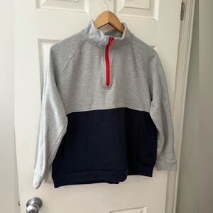 Clorophylle grey blue red unisex 1/4 zip pullover size large sweater